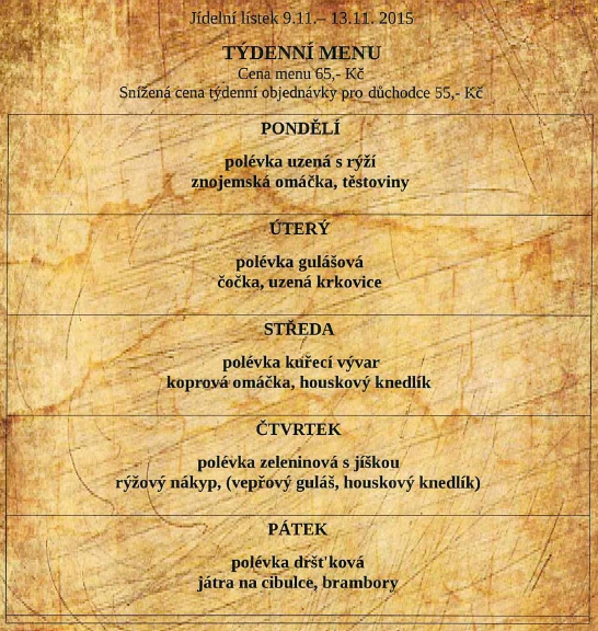 tydenni menu 20151109