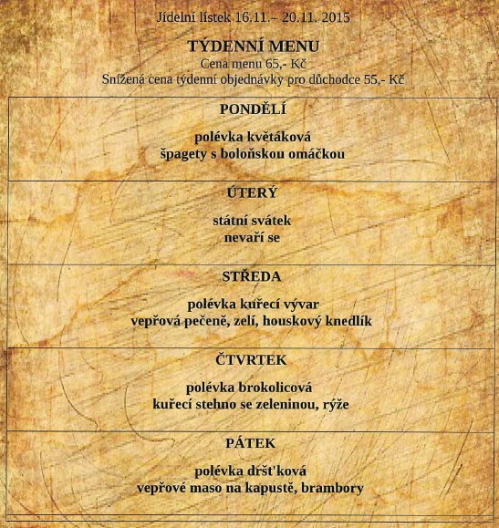 tydenni menu 20151116