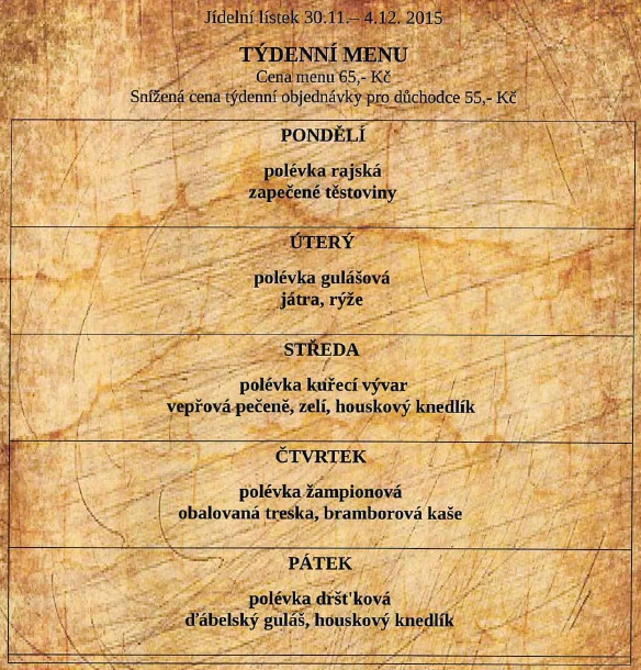 tydenni menu 20151130