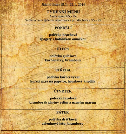 tydenni menu 20160118