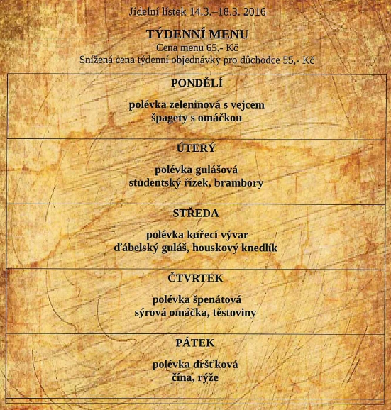 tydenni menu 20160314