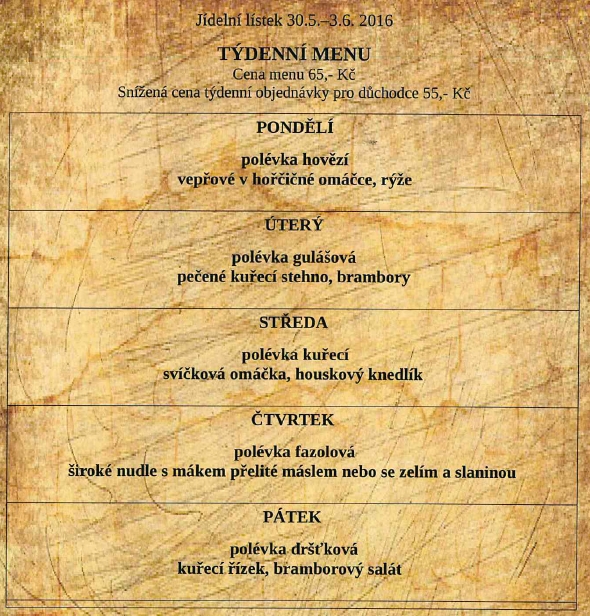 tydenni menu 20160530