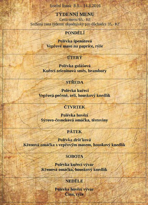 tydenni menu 20160808