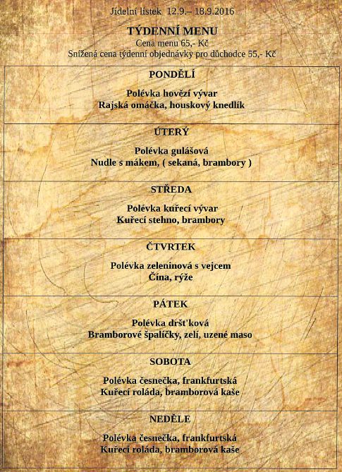 tydenni menu 20160912