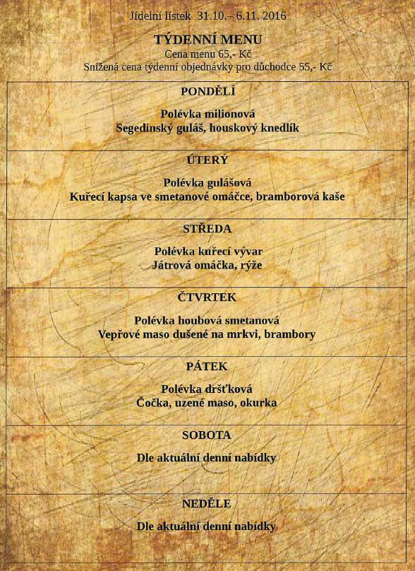 tydenni menu 20161031