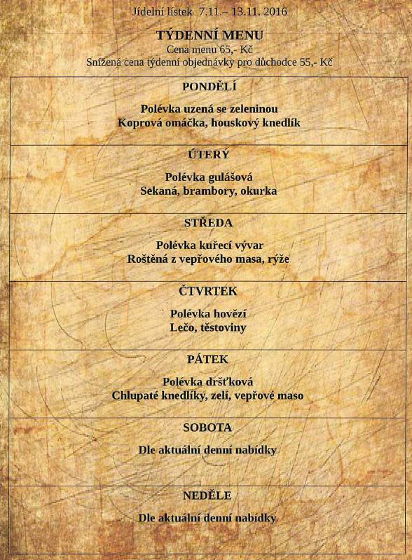 tydenni menu 20161107