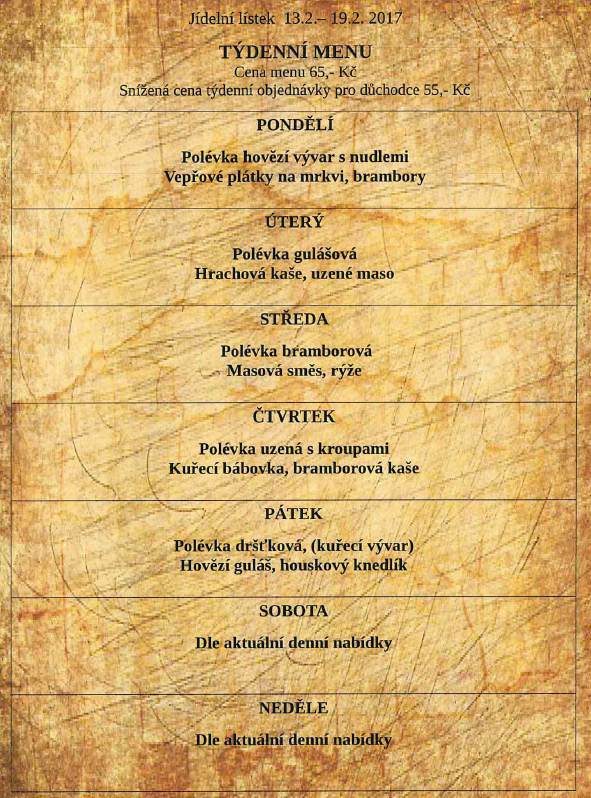 tydenni menu 20170213