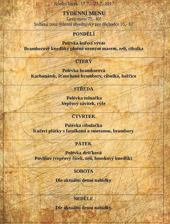 tydenni menu 20170717