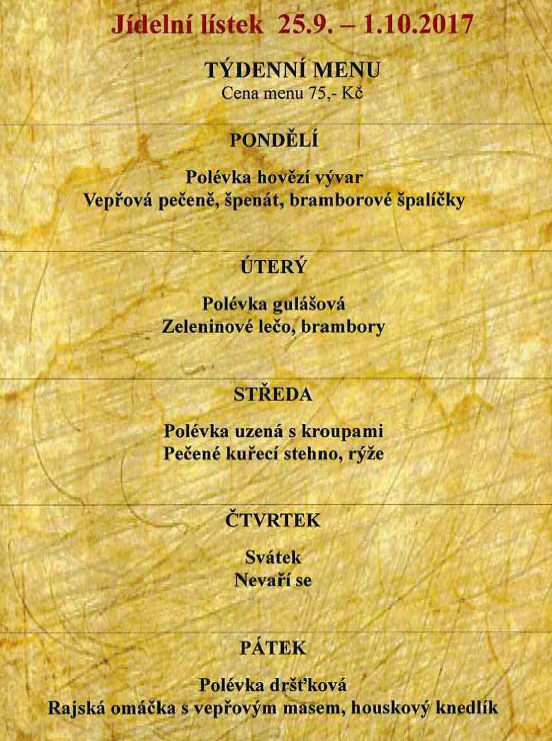 tydenni menu 20170925