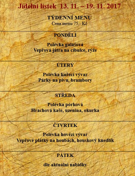 tydenni menu 20171113