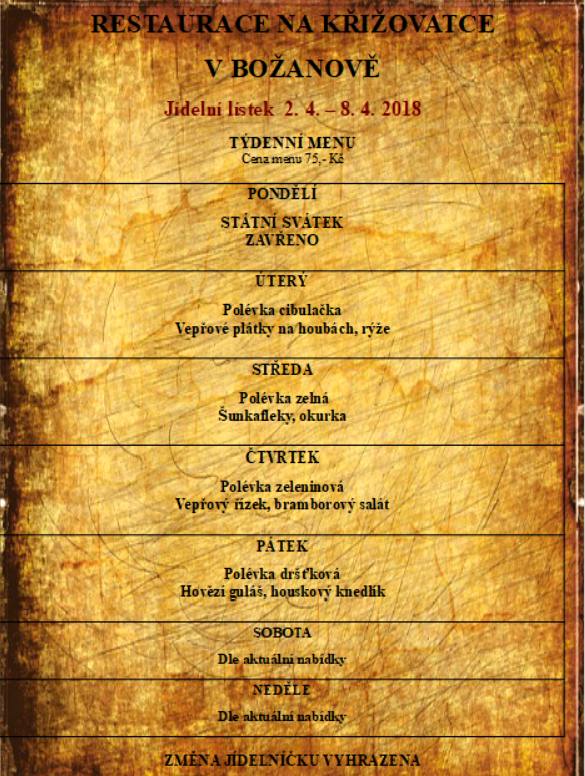 tydenni menu 20180402