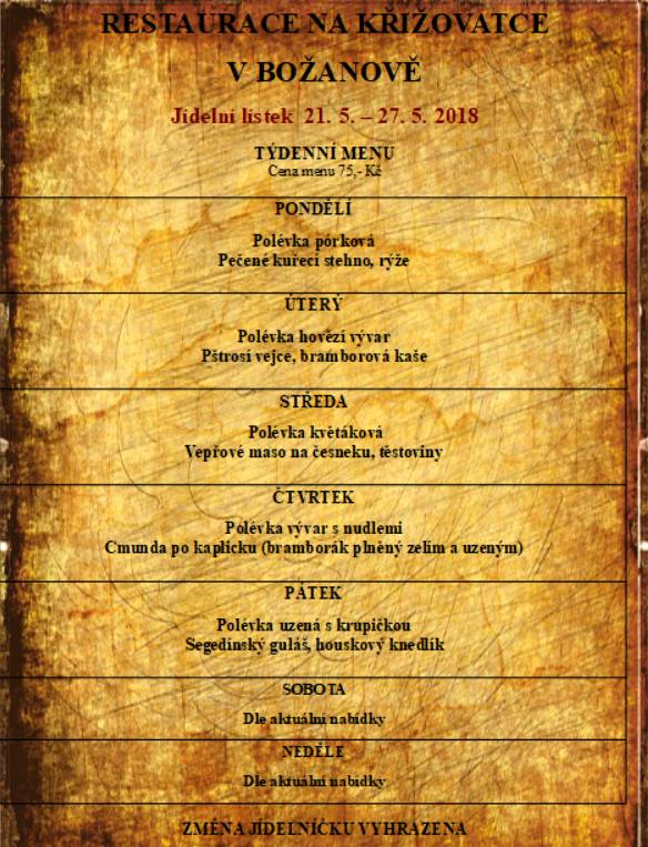 tydenni menu 20180521