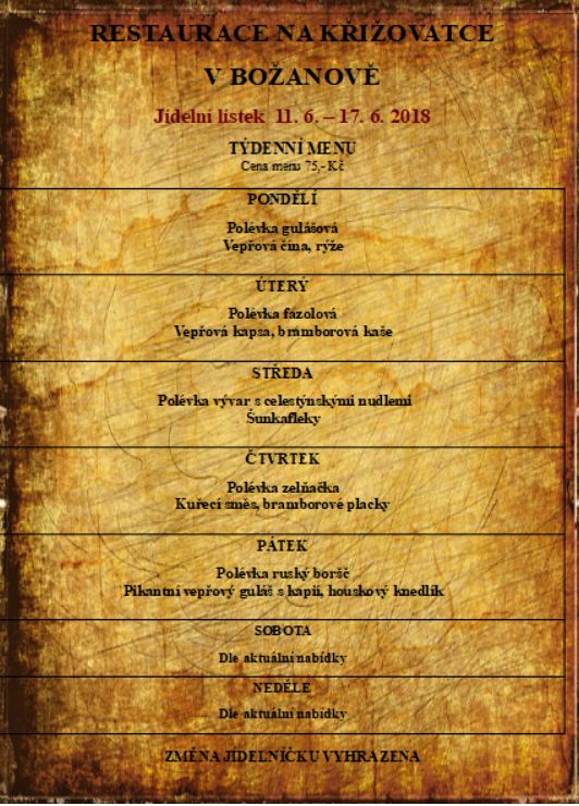 tydenni menu 20180611